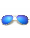 Komonee Aviator Style Sunglasses -Blue Lenses- UV400 Protection 